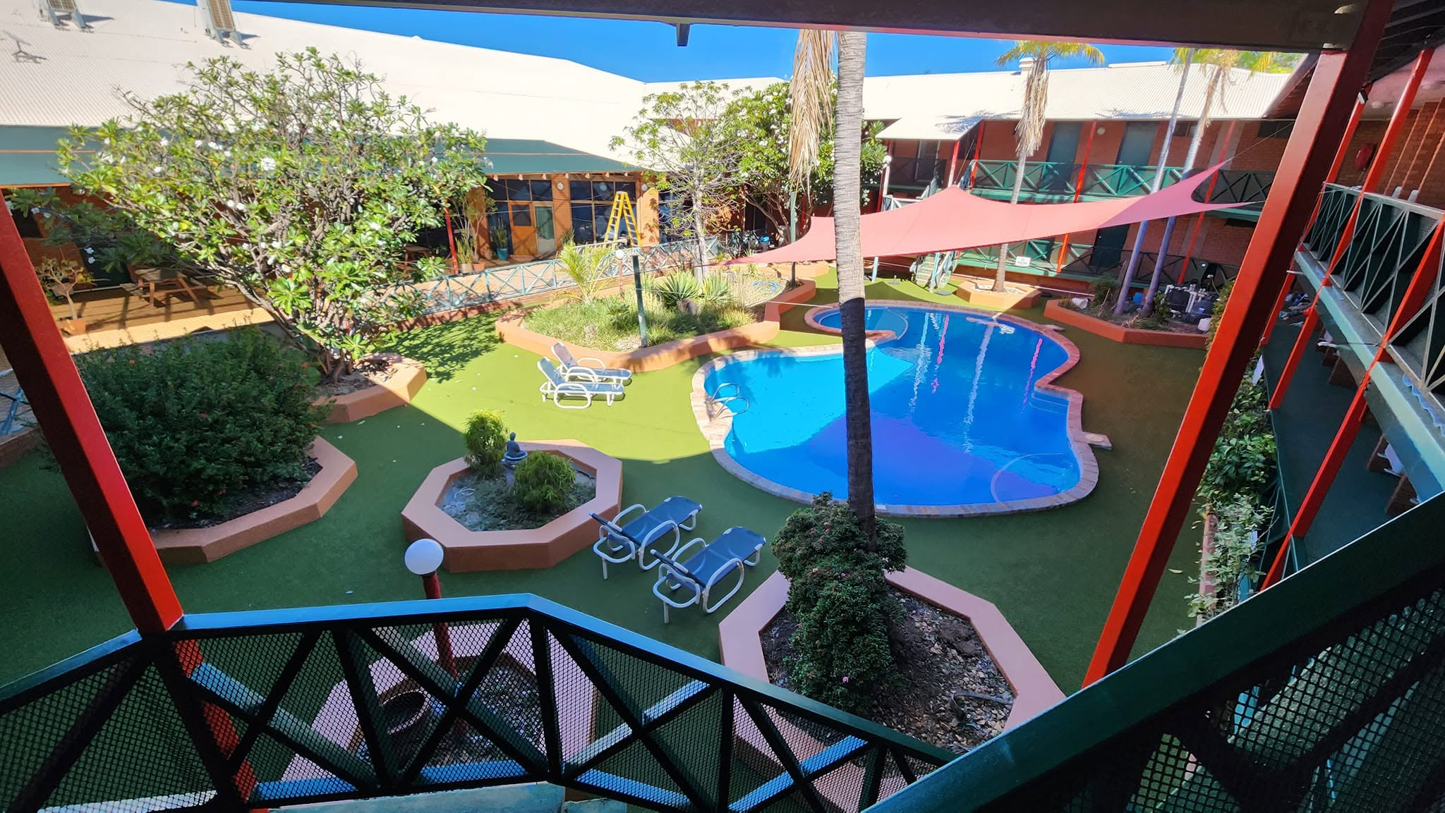 Poolside from the balcony