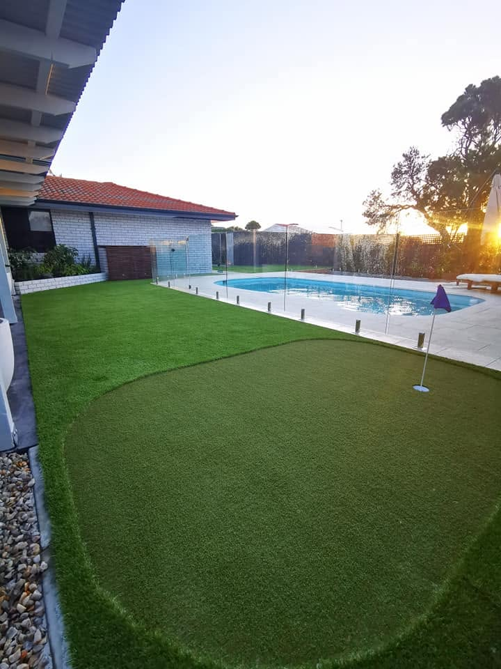 Putting green at sunset