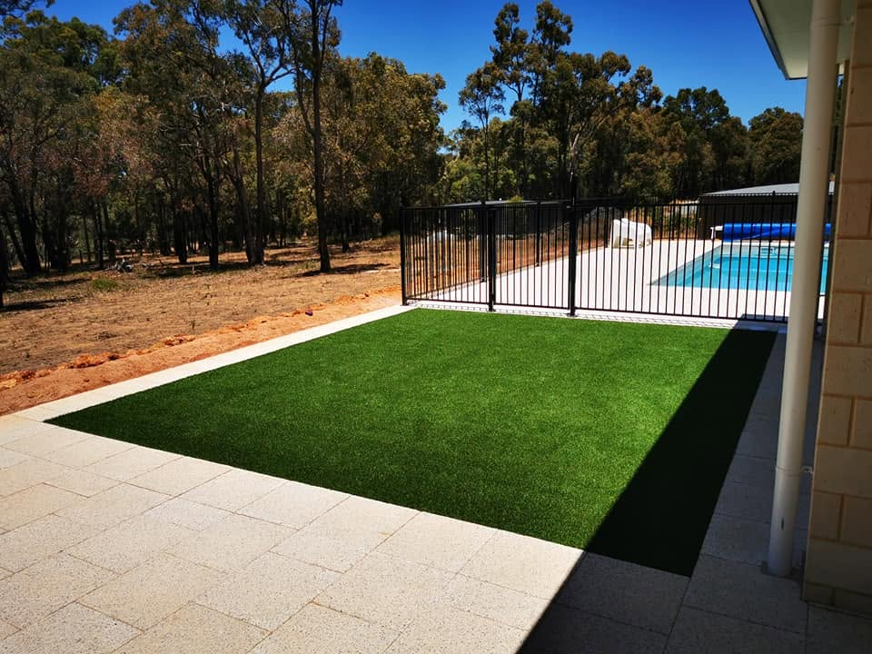 Turf beside the pool
