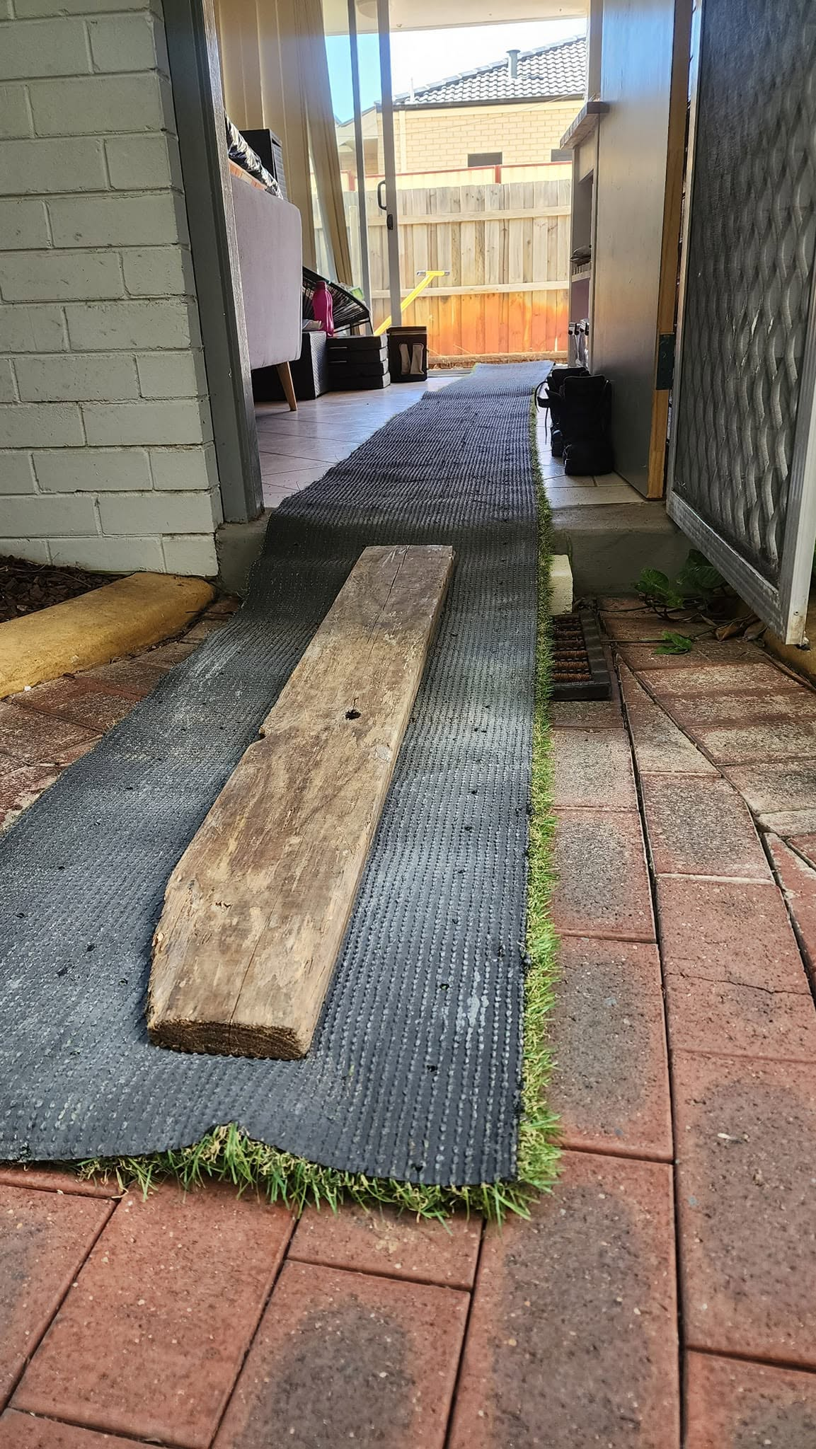 During — turf underlay laid